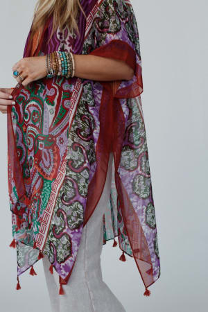 tabitha-floral-kimono-maroon/Maroon