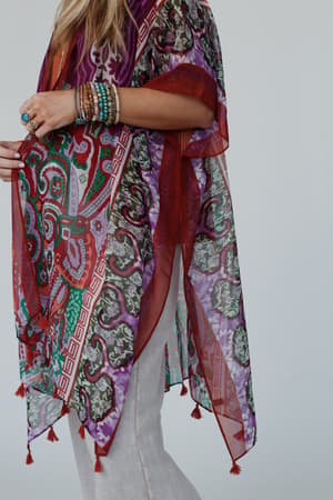 tabitha-floral-kimono-maroon/Maroon