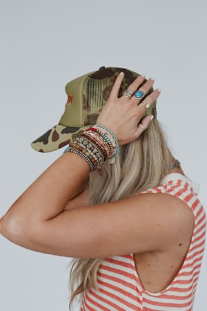 not-your-cowboy-trucker-hat-olive-camo/Olive Camo