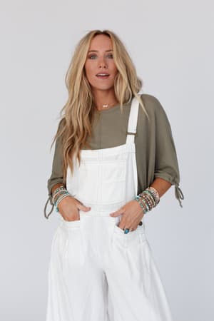 little-lark-puff-sleeve-tee-olive/Olive