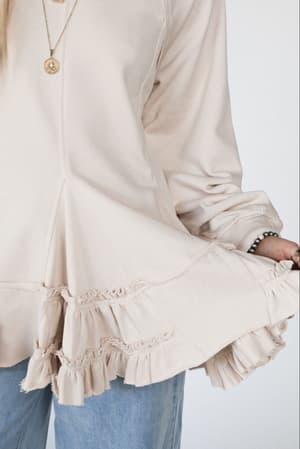 gia-ruffled-tiered-tunic-top-oatmeal/Beige