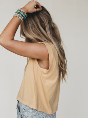 The Nest Groovy Love Graphic Tee - Faded Mustard S/M / Faded Mustard