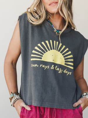 The Nest Sun Rays and Lazy Days Muscle Tank: undefined