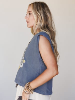 The Nest Groovy Moms Club Graphic Top - Faded Navy L/XL / Faded Navy