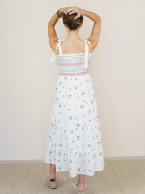 Santorini Embroidered Dress - Off White L / Off White