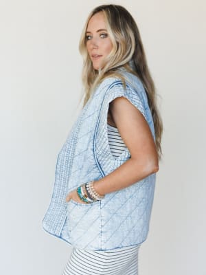 Soft Edge Vest - Denim S / Denim