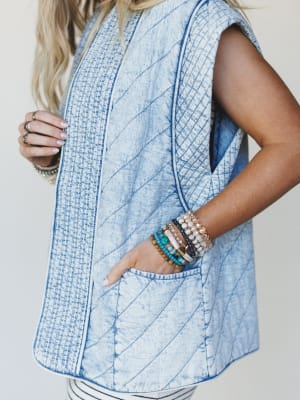 Soft Edge Vest - Denim S / Denim