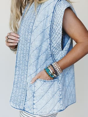 Soft Edge Vest - Denim S / Denim