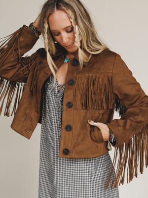 Fringe Theory Suede Jacket: undefined