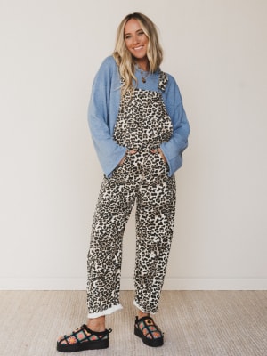 Sky Lines Denim Overalls: undefined