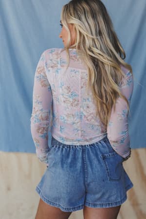 heidi-floral-mesh-top-blush/Pink