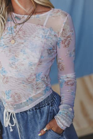 heidi-floral-mesh-top-blush/Pink