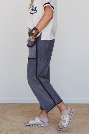 nothing-less-barrel-pants-black/Black