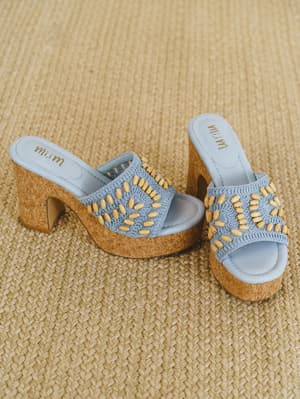 Marina Platform Heel - Blue 8.5 / Blue