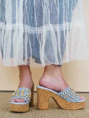 Marina Platform Heel - Blue 8.5 / Blue