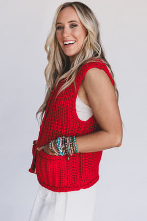 eloria-knit-sweater-vest-red/Red