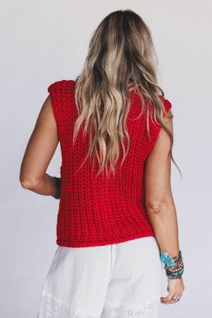 eloria-knit-sweater-vest-red/Red