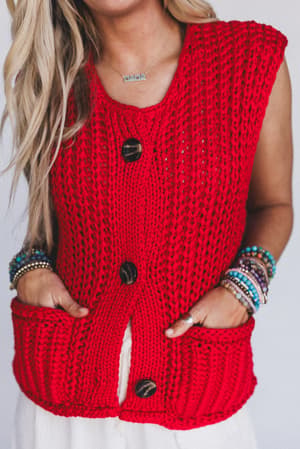 eloria-knit-sweater-vest-red/Red