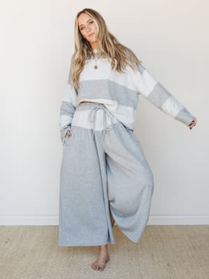 The Nest Perfect Match Pant Set - Dark Heather Gray