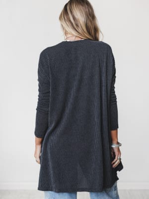 The Nest Classic Layers Cardigan - Charcoal S / Charcoal