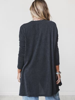 The Nest Classic Layers Cardigan - Charcoal S / Charcoal