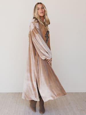 The Nest Sydney Velvet Duster Cardigan: undefined
