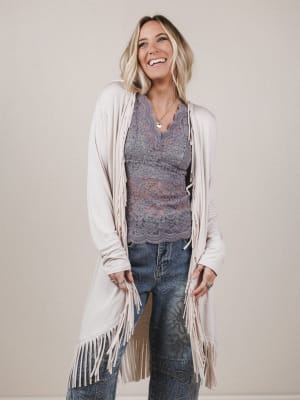 The Nest Showstopper Fringe Cardigan: undefined
