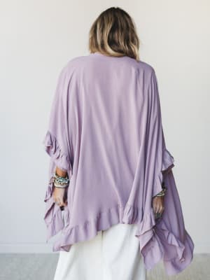 The Nest Let Me Ruffled Kimono - Pale Plum OS / Pale Plum