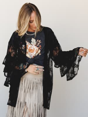 The Nest Floral Lace Dreams Kimono: undefined