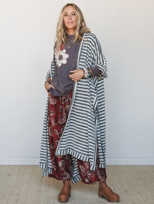 The Nest Endless Love Duster Kimono - Natural Black
