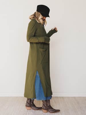 the-nest-finishing-touch-duster-cardigan-olive/Olive