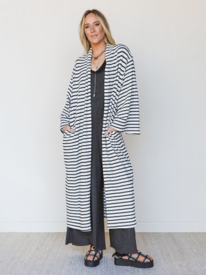 The Nest Venyx Striped Duster Cardigan: undefined