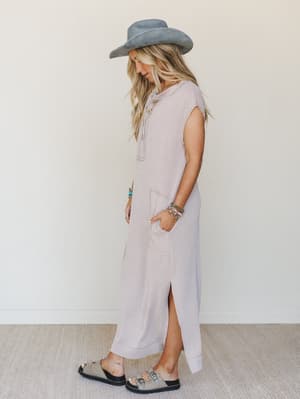 The Nest Madeline Textured Maxi Dress - Oat XL / Oat