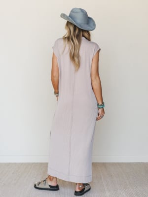 The Nest Madeline Textured Maxi Dress - Oat XL / Oat