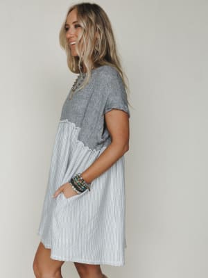 The Nest No Fuss Babydoll Dress - Gray XL / Gray