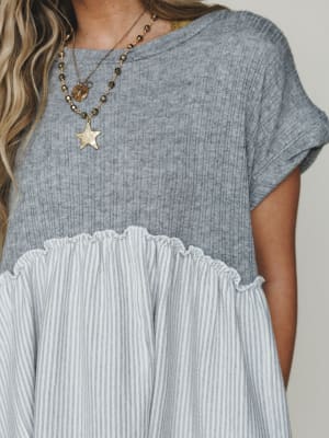 The Nest No Fuss Babydoll Dress - Gray XL / Gray