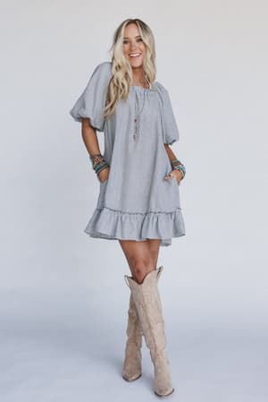 The Nest Solace Ruffled Hem Dress: undefined