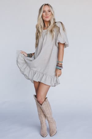 The Nest Solace Ruffled Hem Dress: undefined