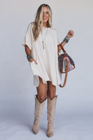 the-nest-meadowlight-tunic-dress-cream/Cream