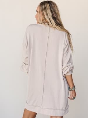 The Nest Moon Glow Long Sleeve Dress - Cream S / Cream