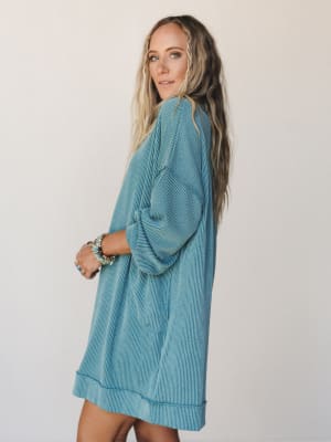 The Nest Moon Glow Long Sleeve Dress  - Spruce S / Spruce