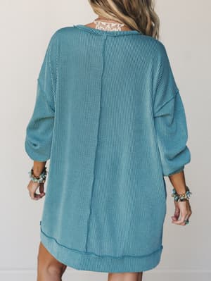 The Nest Moon Glow Long Sleeve Dress - Spruce S / Spruce
