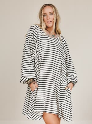 the-nest-good-feels-dress-black-mocha/Mocha