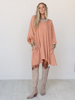 The Nest Good Feels Dress - Dried Melon and Seafoam S / Dried Melon/Seafoam