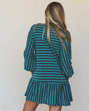 The Nest Endless Love Cuff Sleeve Dress - Teal XL / Teal