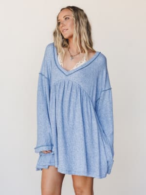 The Nest Carefree Mini Dress - Two Tone Denim S / Two Tone Denim