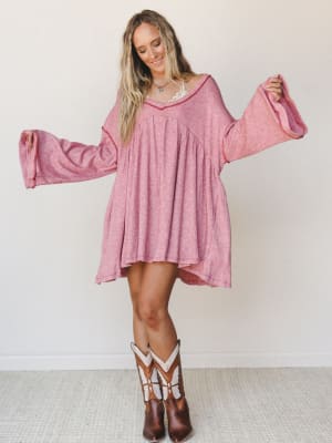 The Nest Carefree Mini Dress - Two Tone Mauve S / Two Tone Mauve