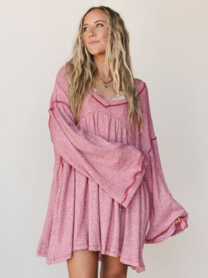 The Nest Carefree Mini Dress - Two Tone Mauve S / Two Tone Mauve