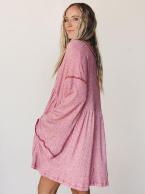 The Nest Carefree Mini Dress - Two Tone Mauve S / Two Tone Mauve