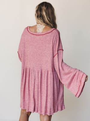 The Nest Carefree Mini Dress - Two Tone Mauve S / Two Tone Mauve